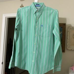 Abercrombie & Fitch Co Muscle Long Sleeve Dress Shirt Gr & Blue Stripes Medium